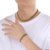 Stainless Steel Coffee Bean Chain PVD 18K Gold Silver Tone Thick Rice Bead Chain Bracelet for Men Jewelry Outfits