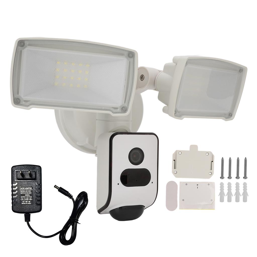 3MP Floodlight Camera IP65 Waterproof Night Vision 2 Way Audio 120 degrees  Lens Angle Motion Detection for