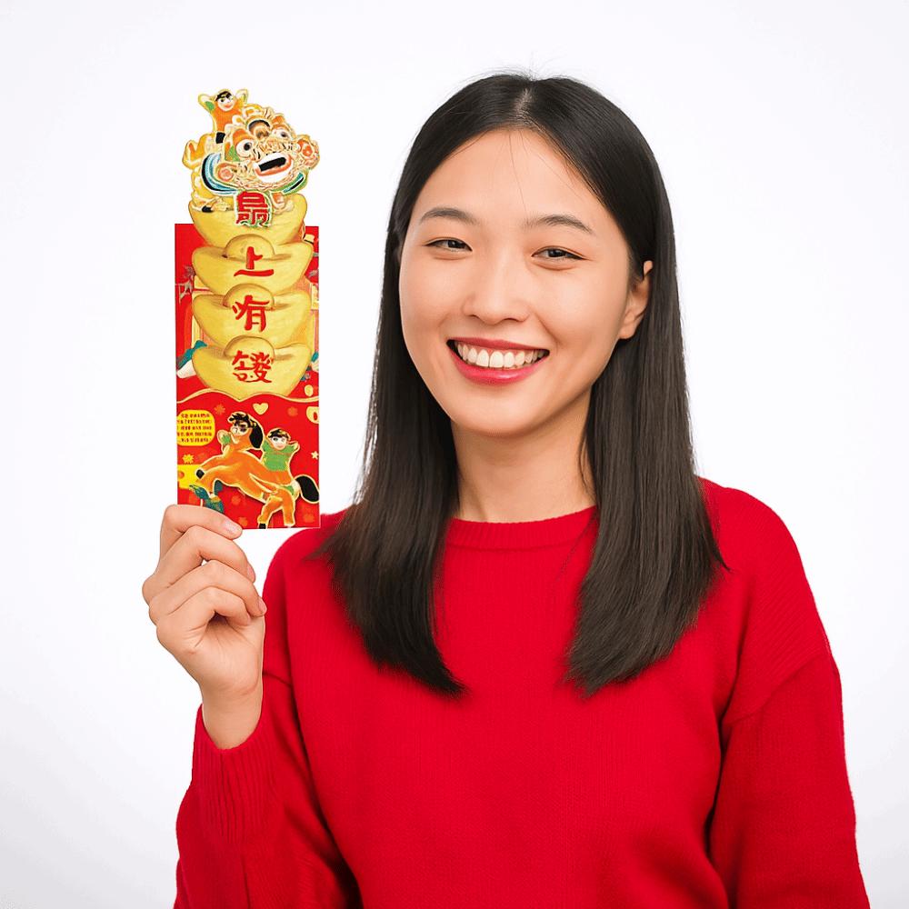 3pcs Solid Chinese New Year Lucky Money Bag Hot Stamping Children's HongBao  Wedding