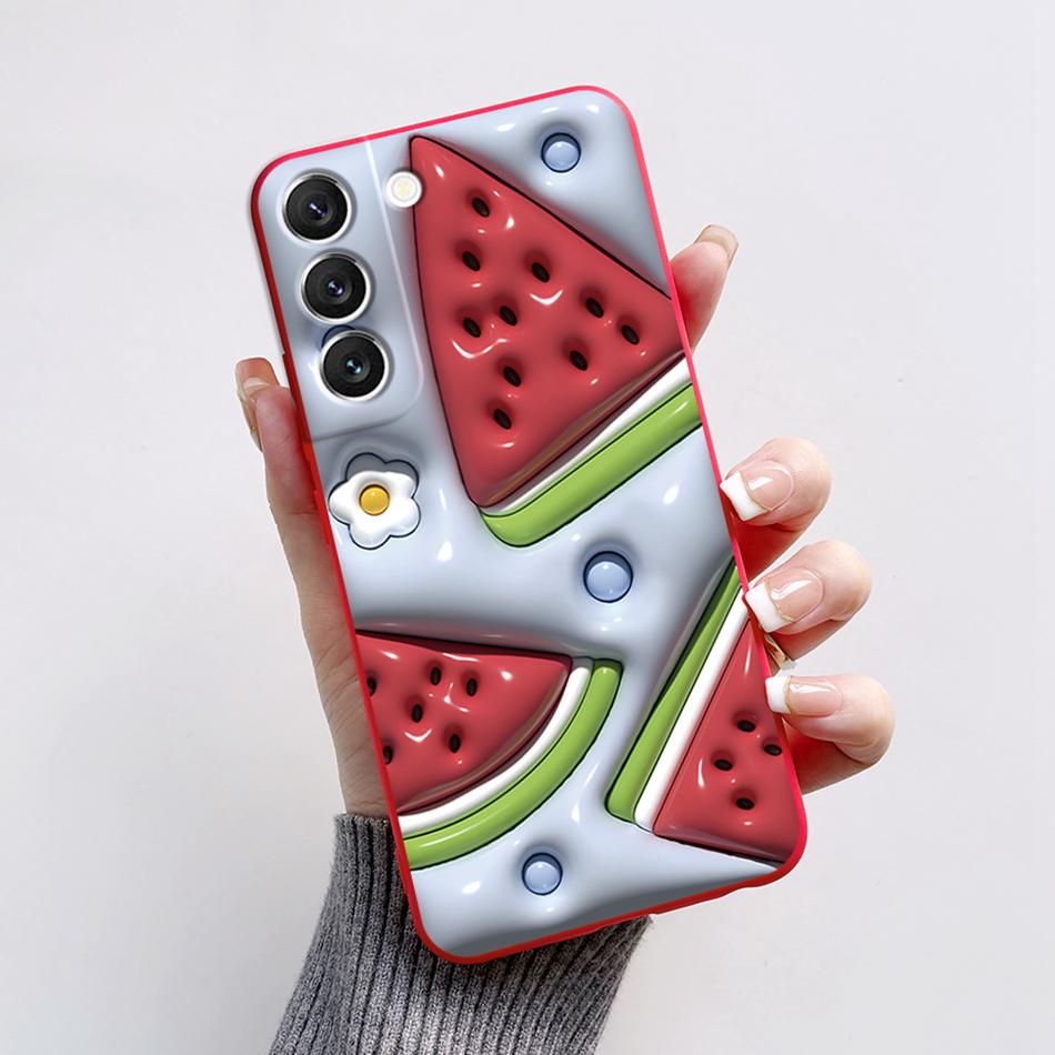 For Samsung Galaxy S22 S 22 Plus S22 Ultra S22+ Case Soft Slim Cute Bear Cartoon Frog Candy Painted Back Cover Funda Bumper Bags