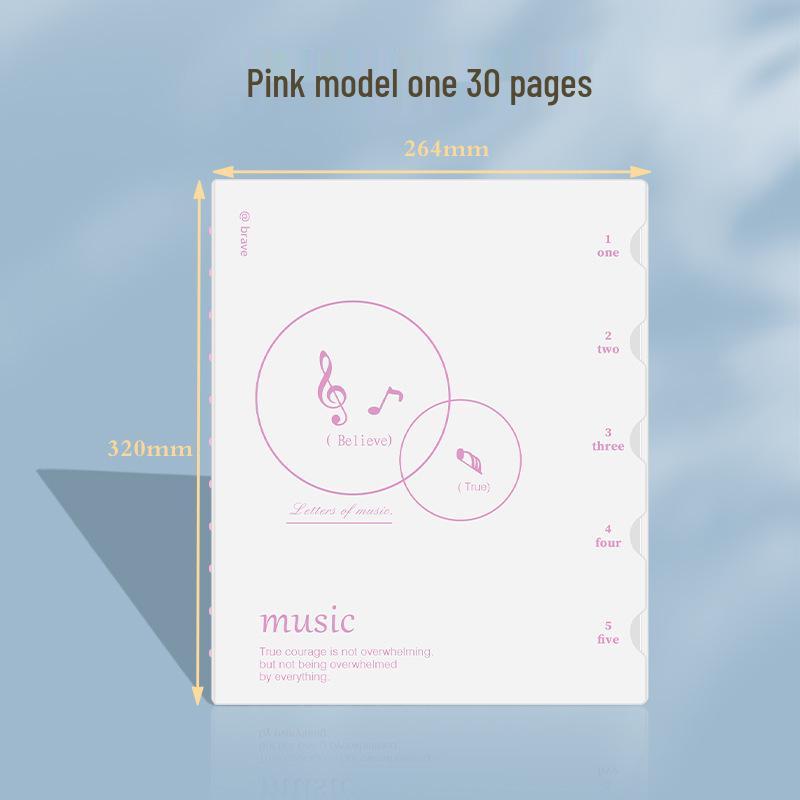 Detachable Mushroom Button Music Score Binder - Anti-Reverse, Three-Sided Sealed Document Folder