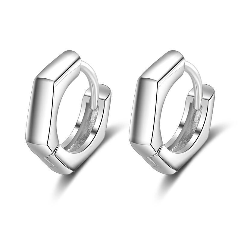 New 925 Sterling Silver Earrings for Women Original Charm Double Hoop Earrings Pave CZ Fine Engagement Anniversary Jewelry Gift