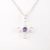 Handmade 925 Sterling Silver Jewelry Amethyst Gemstone Cross Pendant For Women PP-41-2