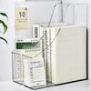 Minimalist Clear Plastic Office Desk Magazine Organizer with Single Slot for File and Book Storage