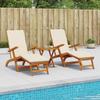 Adjustable and Foldable Sun Lounger Set 2 Pcs 55 X 146 X 91 Cm