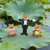 Set of 3 Frog Choir Figurines Garden Ornaments Resin Material Decorative Frog Statues for Outdoor Indoor Display