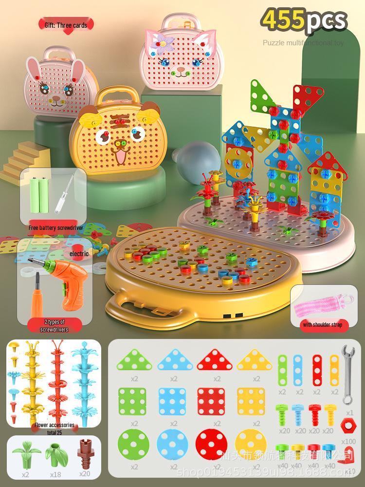2025 Children's Educational Screw Assembly Toy with Electric Drill: Intelligence Disassembly Toolbox for Boys and Girls
