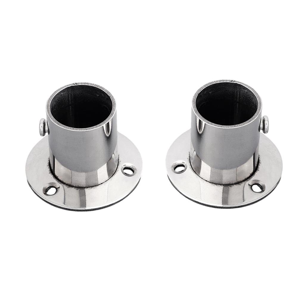 2pc 19-32mm Stainless Steel Wardrobe Support Closet Rod Flange Bracket Clothes Rod For Seat Hanger Pipe Holder