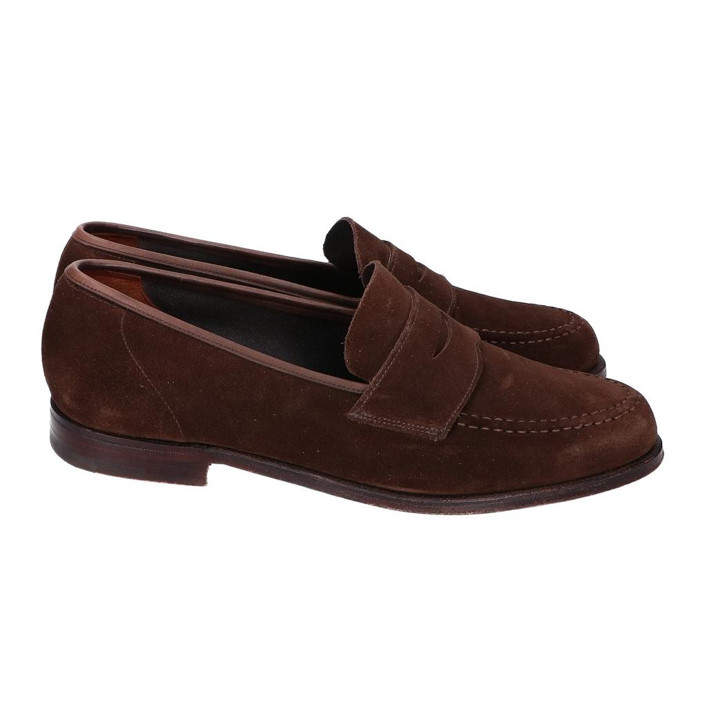 Crockett&Jones BOSTON2 Suede Coin Loafers/ Shoes 7.5 BrownUsed