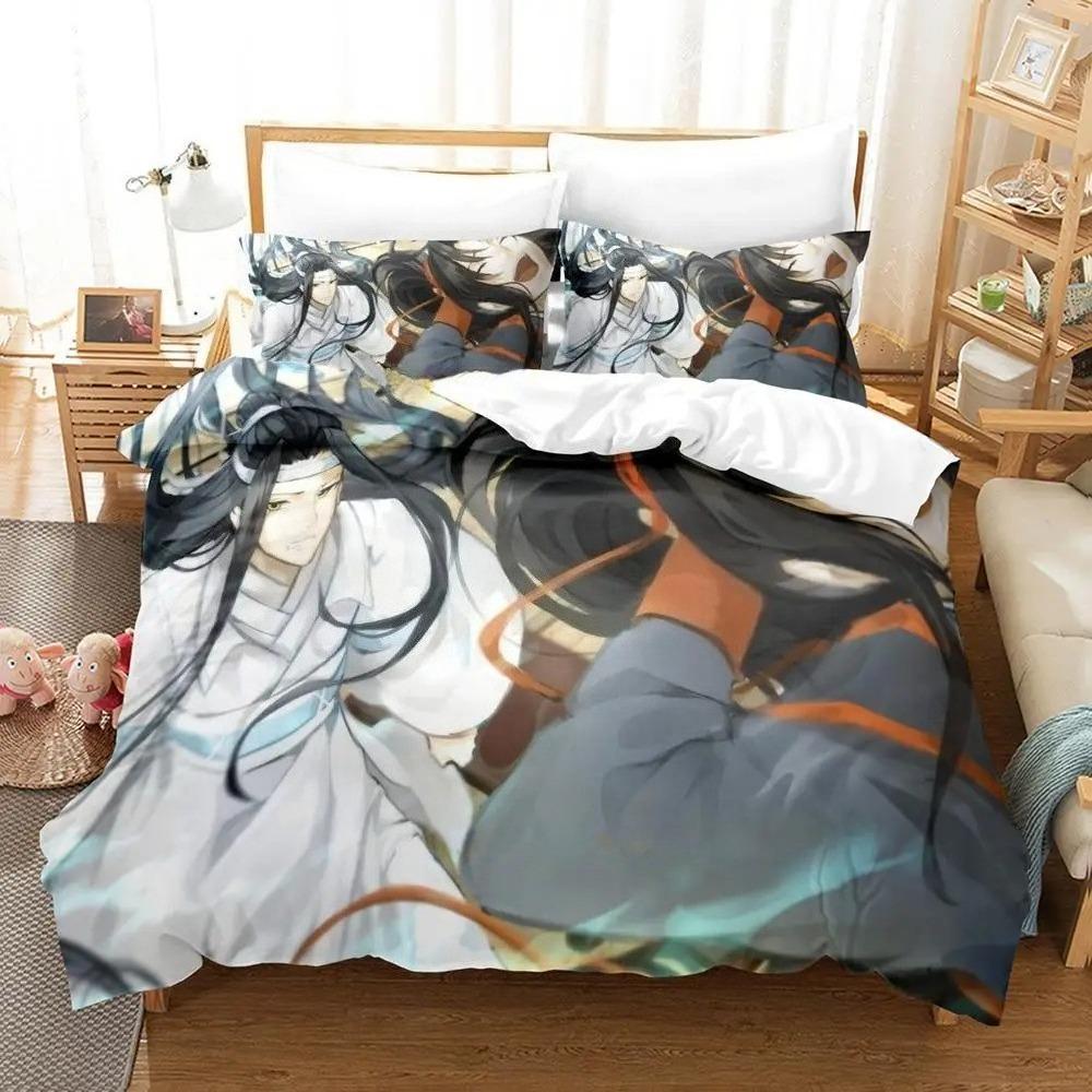 3D Print Mo Dao Zu Shi Wei Ying and Lan Zhan Bedding Set Anime three-piece set Adult Kid Bedroom Duvetcover Sets