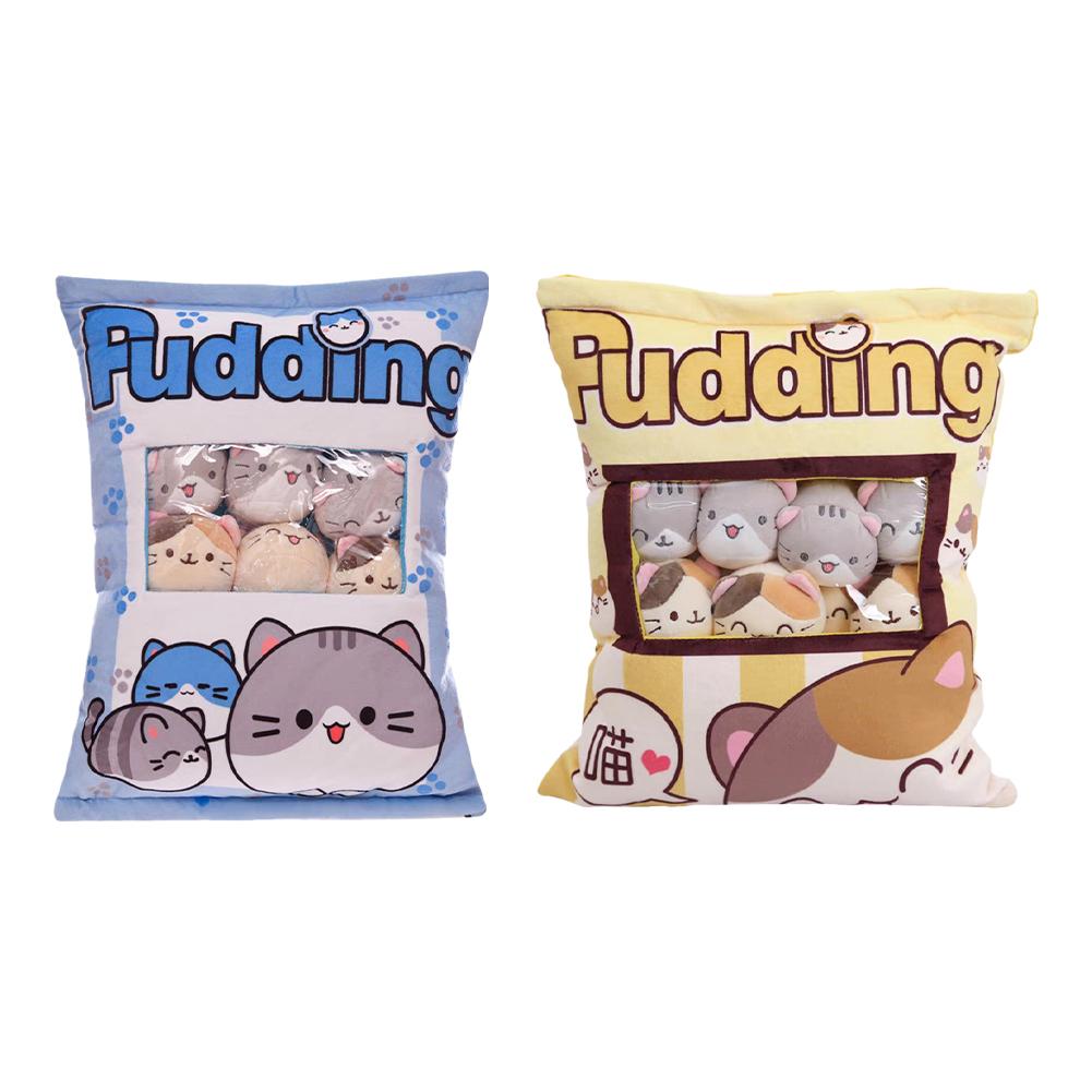Cute Cat Snack Stuffed Dolls Pillow Pudding Decorative With Cat Plush Pillow Birthday Toy Kawai G8Z2