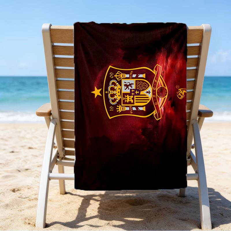 Spain's Royal Emblem Printed Beach Towel, Super Soft Microfiber, Perfect Gift Birthday, for Pool, Beach, Travel, for Family and Friends
