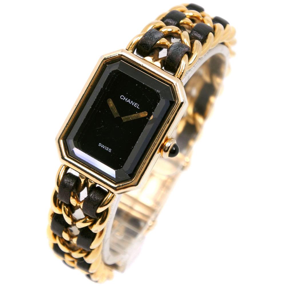 CHANEL Premiere L Watches H0001 Black / gold blackDial Plated Gold/leather Quartz Analog display Women Used