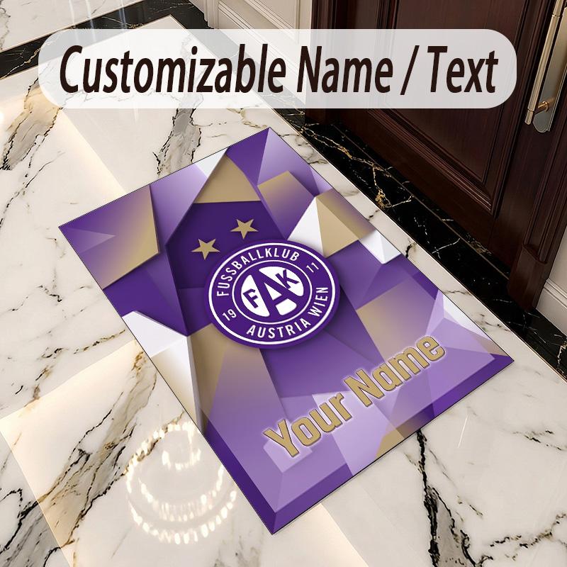 Crystal Velvet Rug Austria Wien FC Print Custom Name Text Floor Mat Home Decor