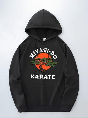 Men's Black Miyagi-Do Karate Graphic Hooded Sweatshirt Harajuku Hoodie Men's Women Vintage Sweatshirts Streetwear Y2K