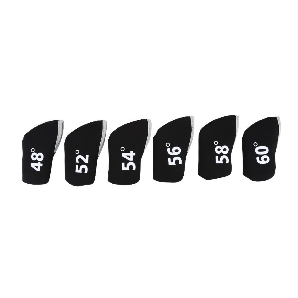 6Pcs Golf Club Iron Head Elastic Protective Cover Case Set Accessory(Black)