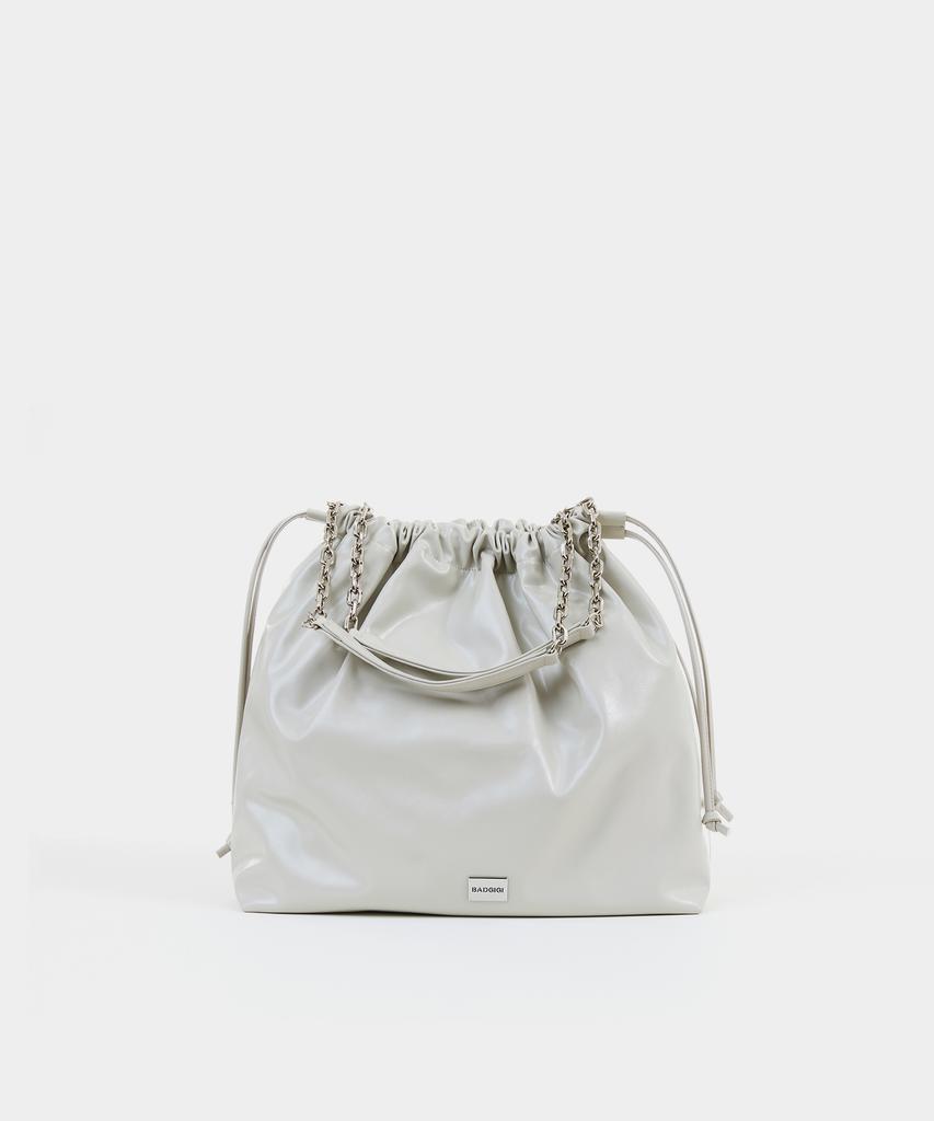 Badgigi Chain Drawstring Bag Light Grey