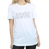 AC/DC Womens/Ladies Black Outline Logo Cotton Boyfriend T-Shirt
