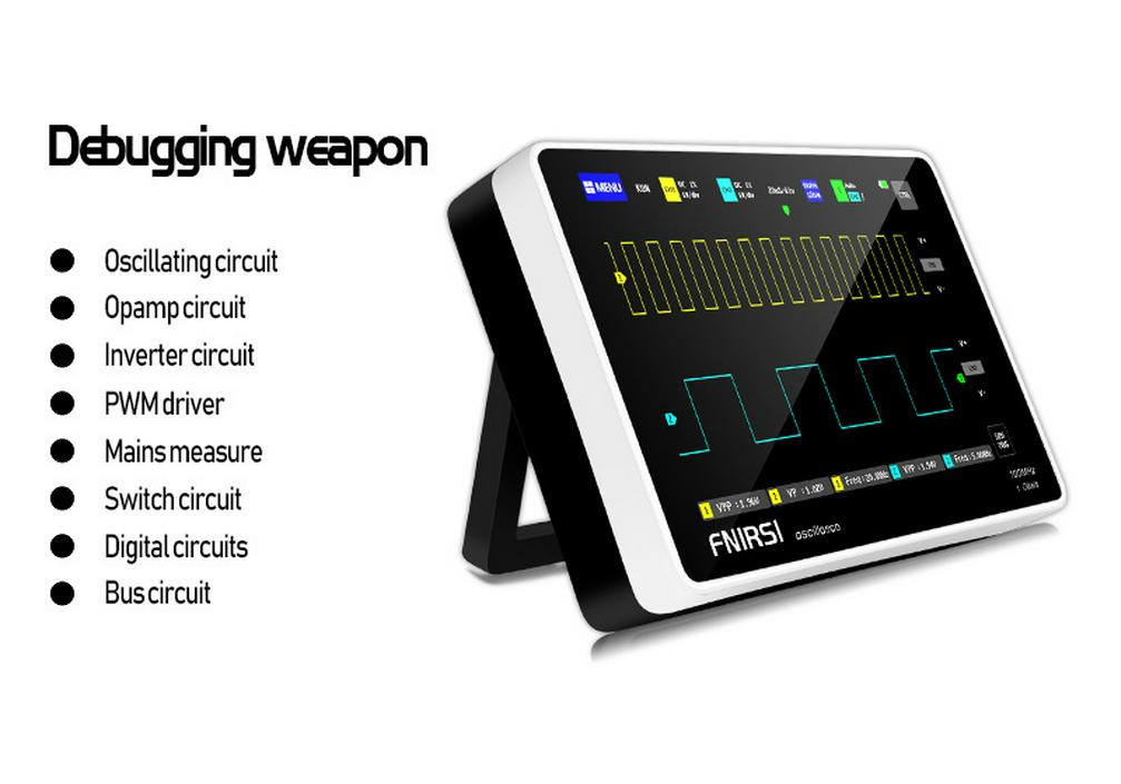 FNIRSI-1013D Dual-Channel Digital Touch Oscilloscope - 100M Bandwidth, 1GS/s Rate