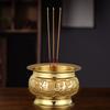 Antiqued Brass Incenses Burners Offering Bowl Worship Incenses Stick Holder for Meditations Chinese Temple Censers