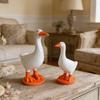 Magnetic Goose Key Holder Cute Resin Goose Figurine with Strong Magnet Beak Funny Animal Desk Ornament for Home Office Table Decor