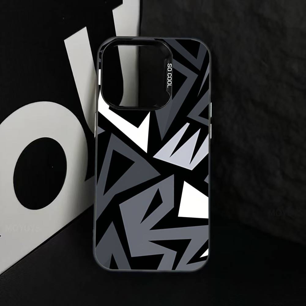 Geometric figure Phone Case For iPhone 17,16,15,14,13,12,11 Plus,Pro Max,XS,Colorful Silver Phone case Funda Cover