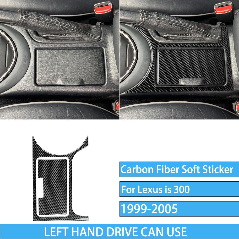 Real Carbon Fiber Car Accessories Cup Holder Set Trim Cover Soft Sticker For Lexus Is 300 1999 2000 2001 2002 2003 2004 2005