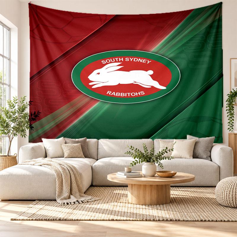 South Sydney Rabbitohs Wall Tapestry, Soft Fabric Wall Hanging, Decorative Backdrop For Bedroom Home Wall Art