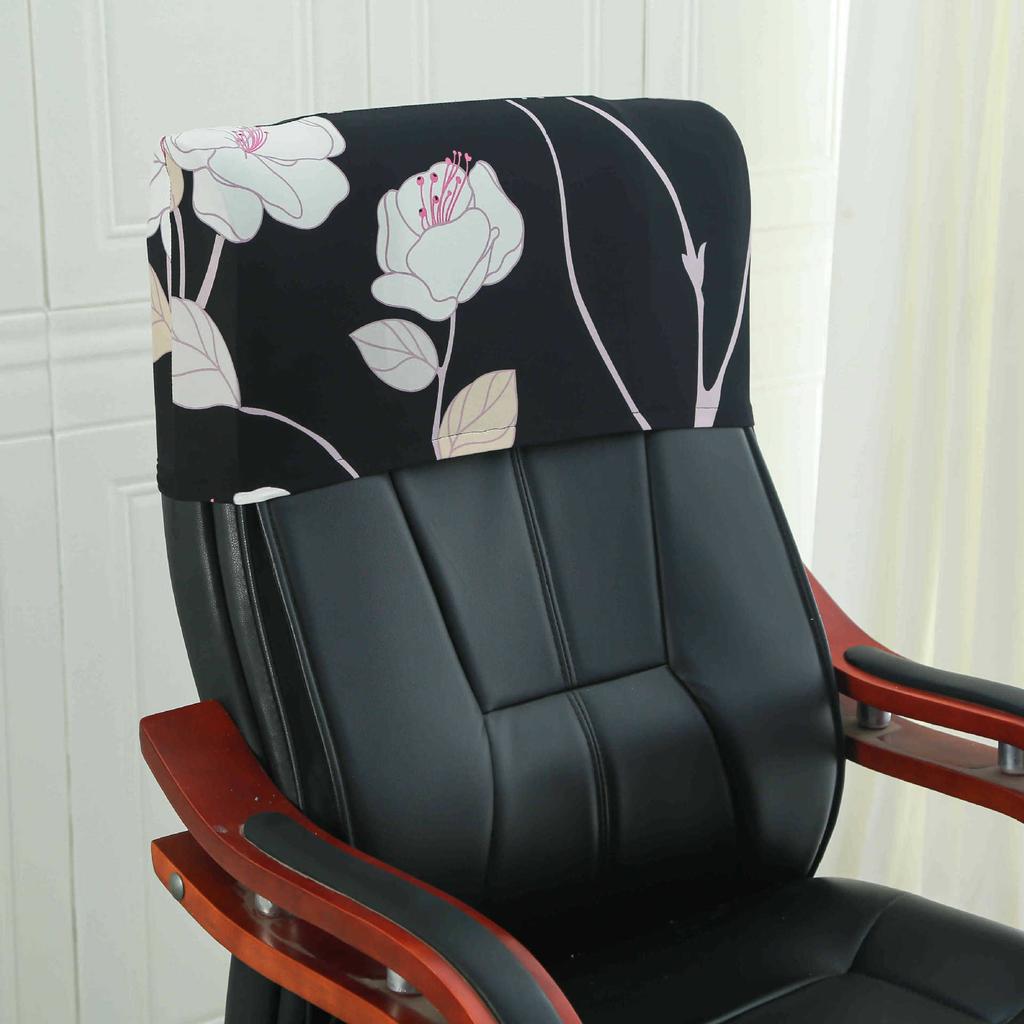Elastic Boss Chair Headpillow Case Office Chair Cover Swivel Chair Headpillow Case Computer Chair Headpillow Seat Dustproof Head Cover