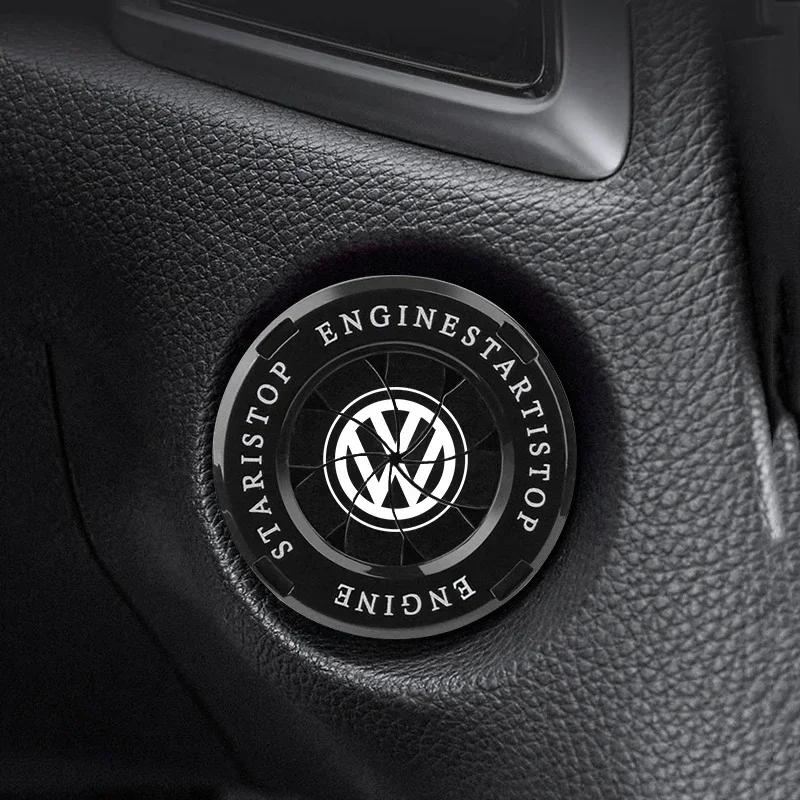 ·Car Onekey Start Stop Button Cover Protection Cap Sticker For VW GTI Rline Polo Golf Passat CC Tiguan Arteon Jetta Scirocco Bor