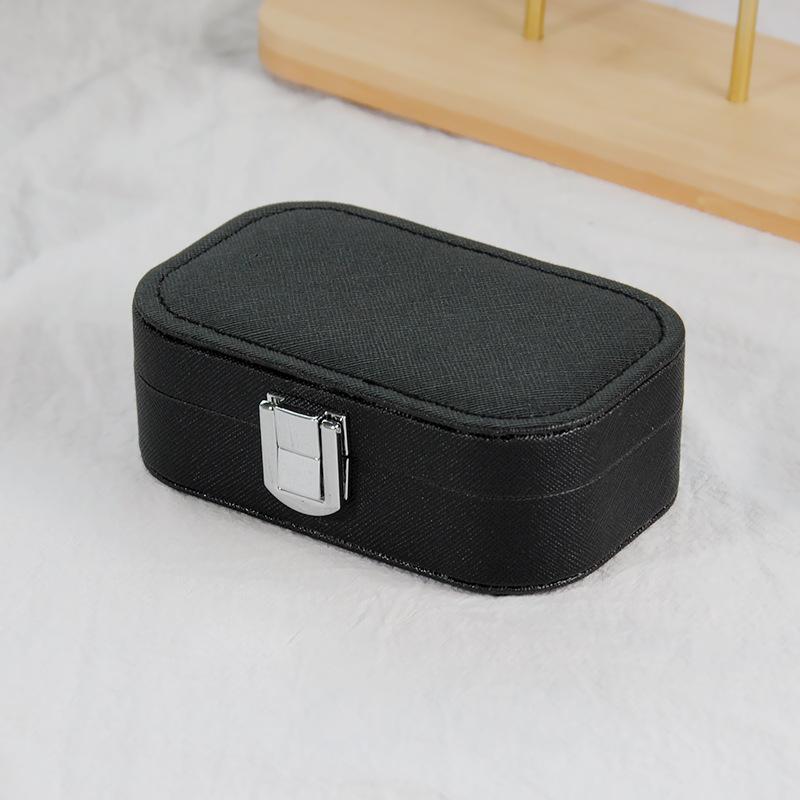 Solid Color Portable Jewelry Storage Box Large Capacity with Simple Design for Rings and Necklaces Small and Medium Sizes