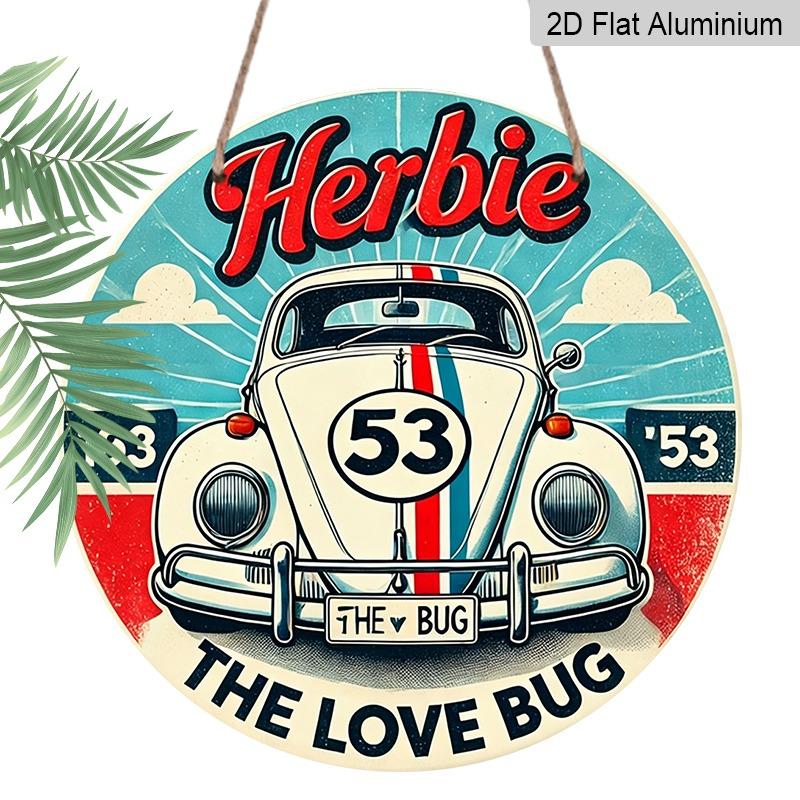 

2D Flat, Retro-style, High-end Round Aluminum Wall Hangings in Various Sizes, Themed Around love Bugs. Suitable for All Occasions, Indoor and 20*20CM