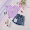 Girls' Casual Denim Skirt Sets - Stylish Children's Clothing Set