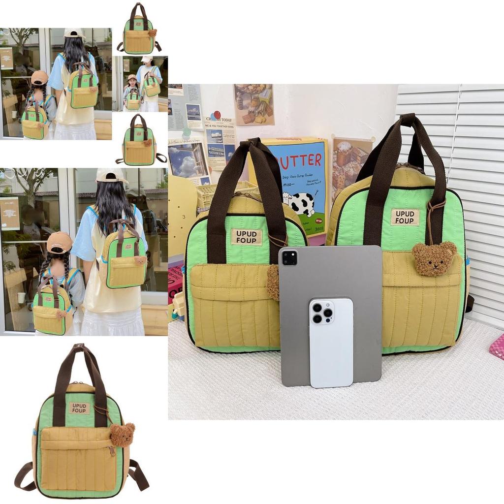 Adorable Cartoon Canvas Backpack For Kindergarten Boys And Girls School Bag Cute