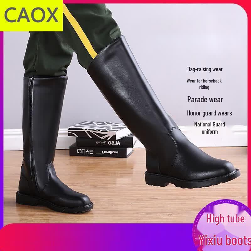 CAOX Men s Genuine Leather Honor Guard Parade Boots