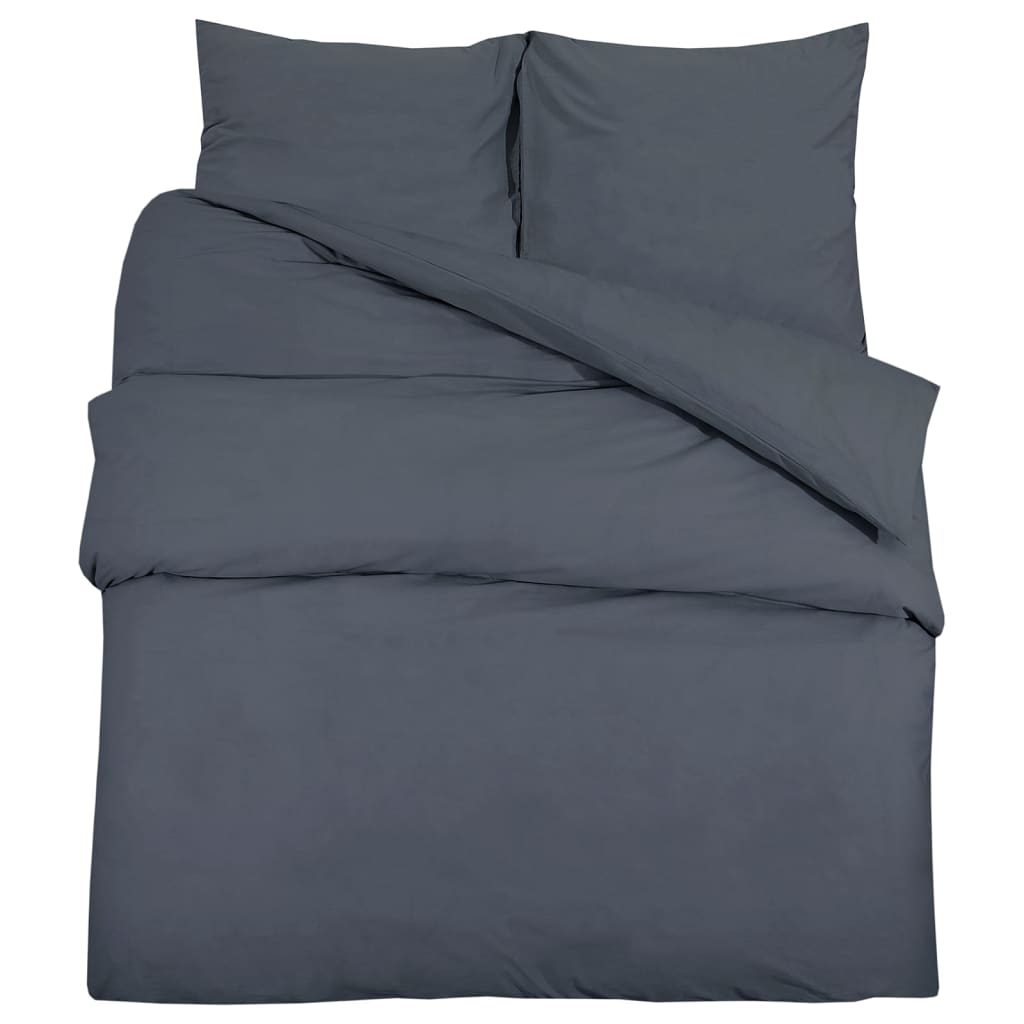 vidaXL Bettwäsche-Set Anthrazit 220x240 cm Baumwolle