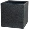 Pot De Fleur - STRATA - L - Carré - Slate - 38cm SQ X 39cm H - Couleur Cendres