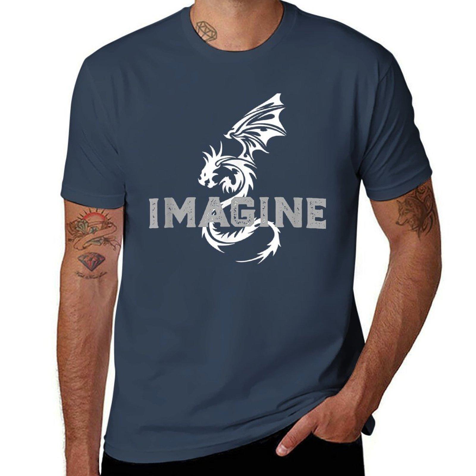 Cool Imagine Tattoo Dragon TShirt Classic Basic Casual TShirt S