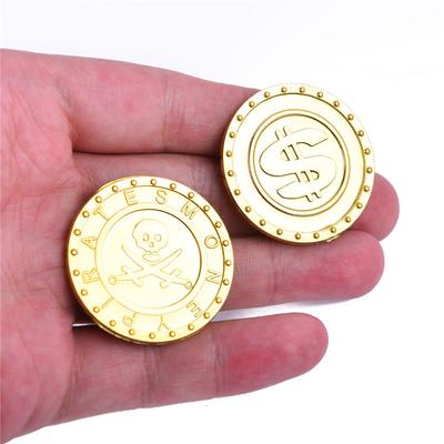 50pcs Prop Favors Decorations Pirate Gold Coins Game Coin Skull Halloween Party