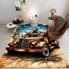 3D Halloween Rundown Car Skeleton Horror Scene Carpet Retro Rundown Car Living Room Carpet Home Decoration Gift
