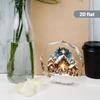 Nine-Sided Acrylic Nativity Scene Ornament - Jesus' Birth with Mary, , Jesus & Angel, Stable Manger Figurine Replica, 2D Flat Rotating-Like Effect 
