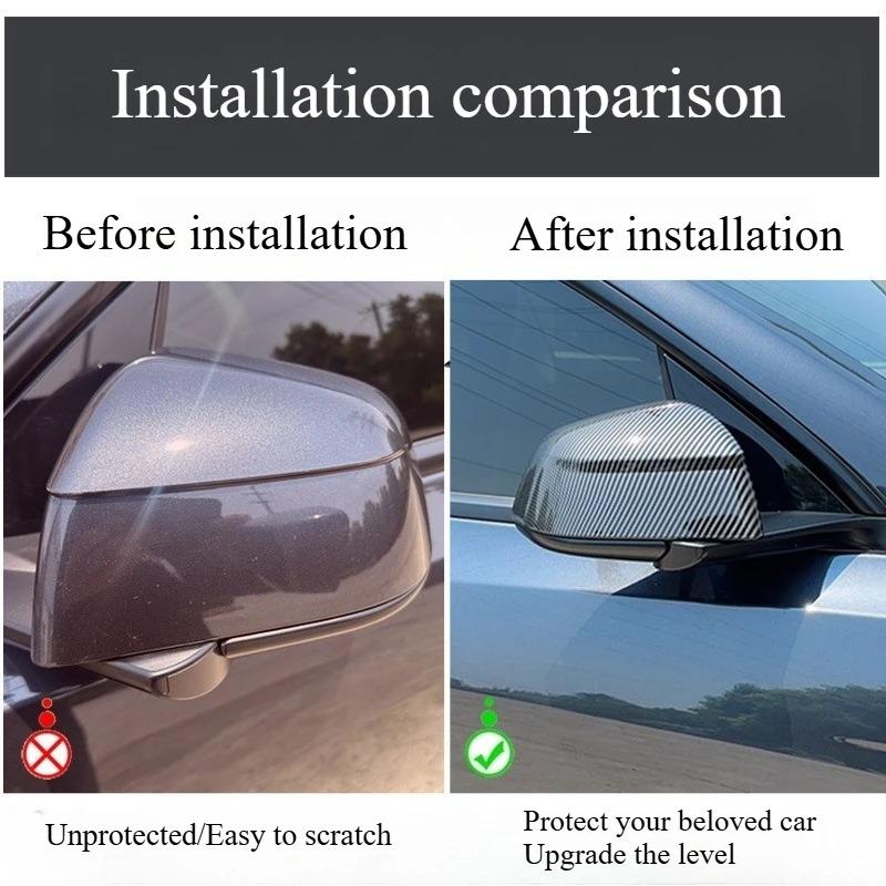 YLV2 Rear Mirror Cover for Tesla Model Y Juniper 2025 Carbon Fiber ABS Rearview Mirror Side Protective Cover Decor Car Modification