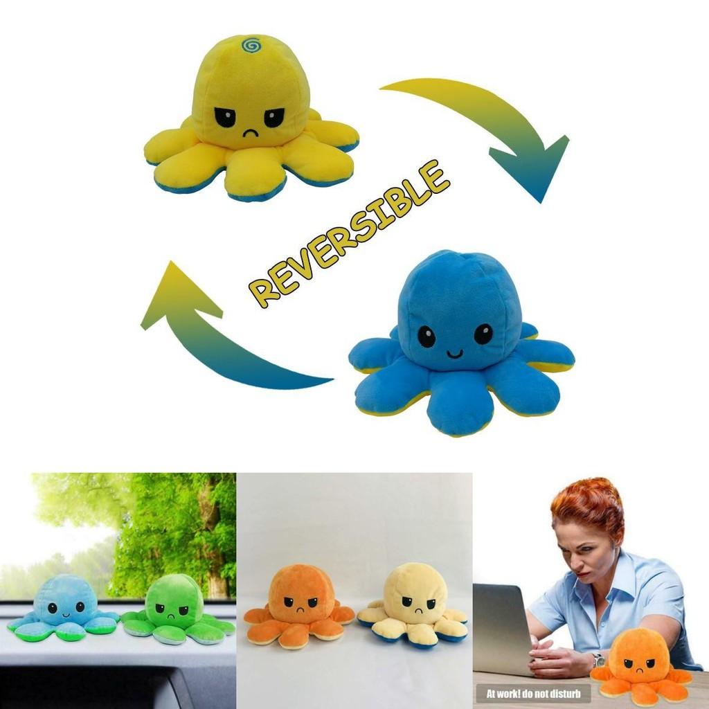 Jucărie de pluș moale și adorabilă, reversibilă, cu caracatiță, pentru copii