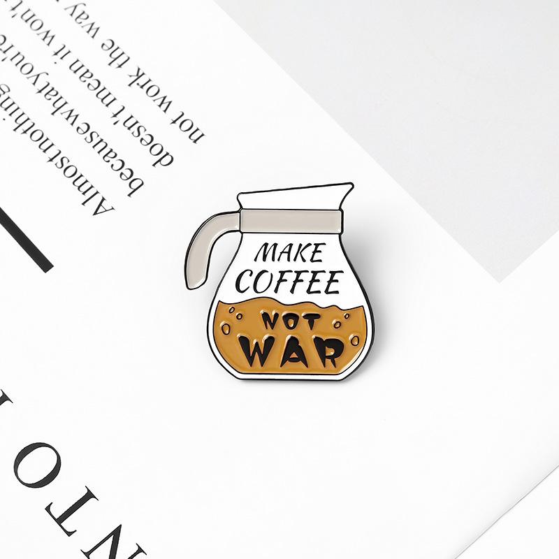 Make Stylish Coffee Letter Brooch Fun And Quirky Geometric Style Pin Everyone For