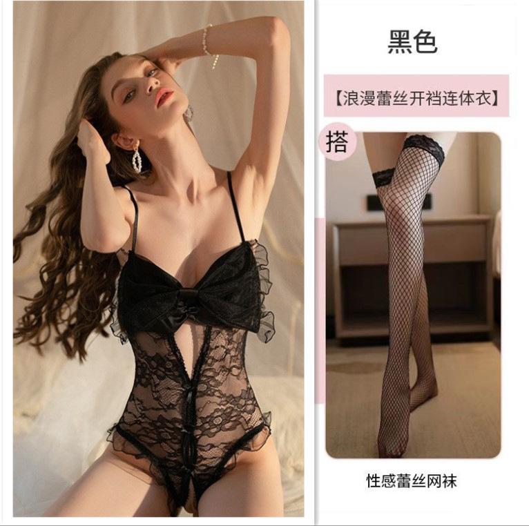 New spot sexy bride lingerie perspective temptation veil princess lace mesh suit uniform