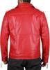 Lambskin Stylish Men's Jacket Red Leather Handmade Genuine Motorcycle Soft Fit