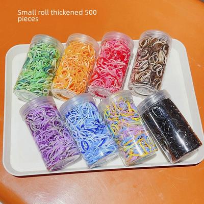 500 Black High-Elastic Rubber Bands for Baby Hair Ties - Thickened, Small, Disposable Rings