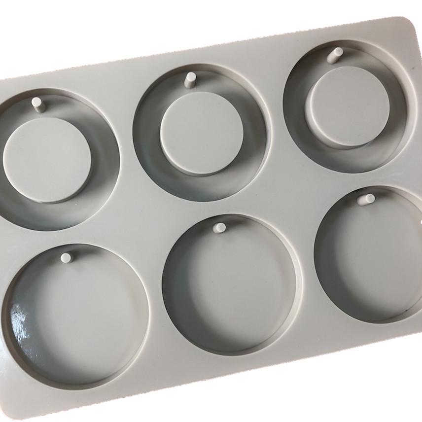 6-Cavity Round Silicone Mold for DIY Candle, Soap, Stone, and Plaster Crafts