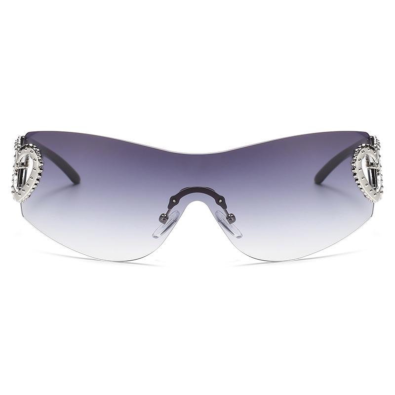 Trendy Heart-Shaped Rimless Sunglasses - European & American Style