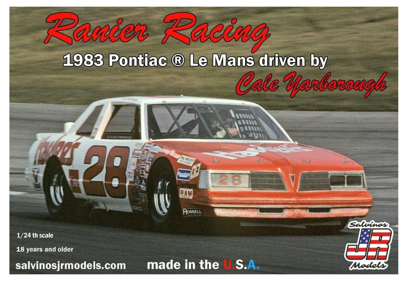 

Salvinos Model Scale NASCAR 1983 Pontiac Le Mans Race Car with Cale Yarborough and Lanier Racing Plastic Model Kit J.R. 1/24 (SJMRRLM1983D)